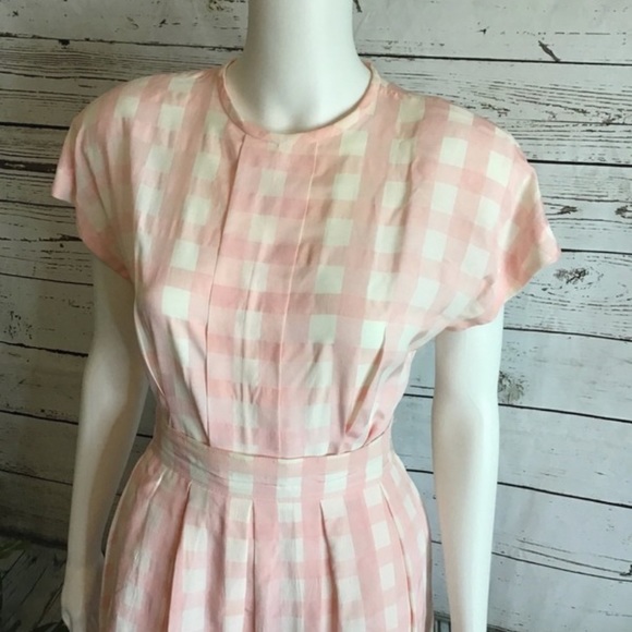 Pastel Pink Plaid Outfit VTG - Picture 6 of 7